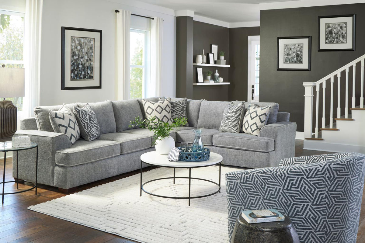 Alpine Modular Sectional in Soft Grey