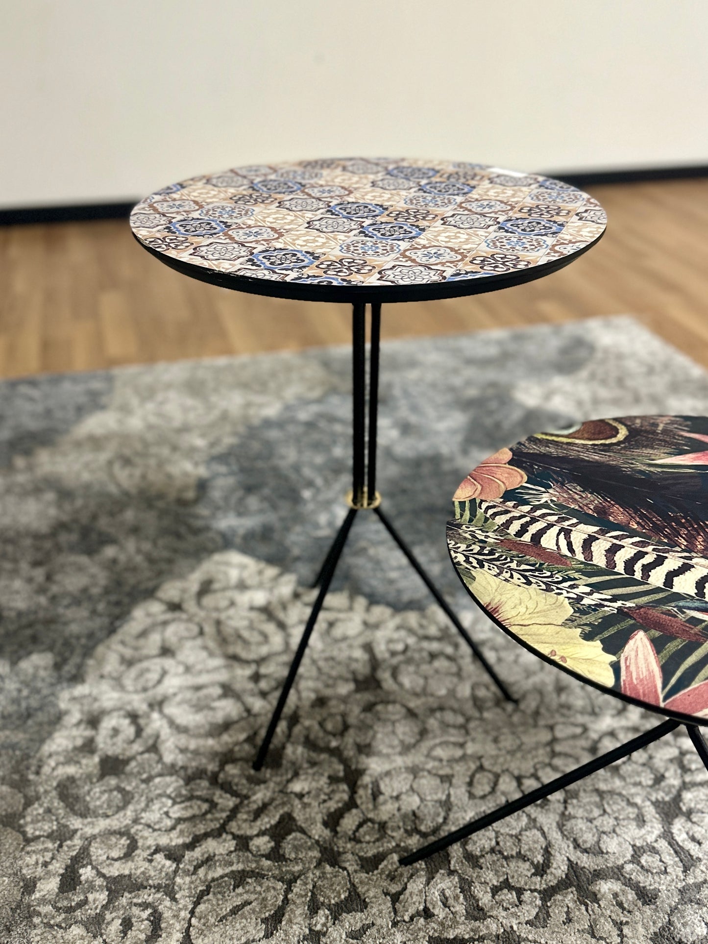 Floral Side Tables Set