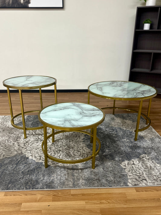 Marble Nesting Tables Set