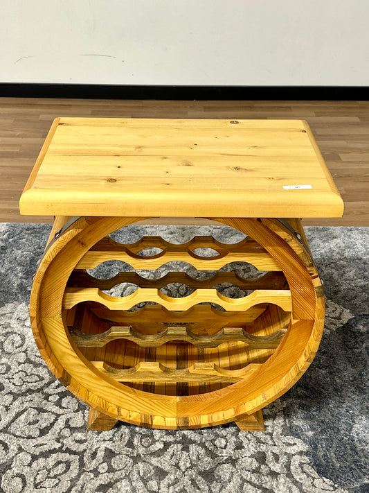 Wood Barrel Wine Rack