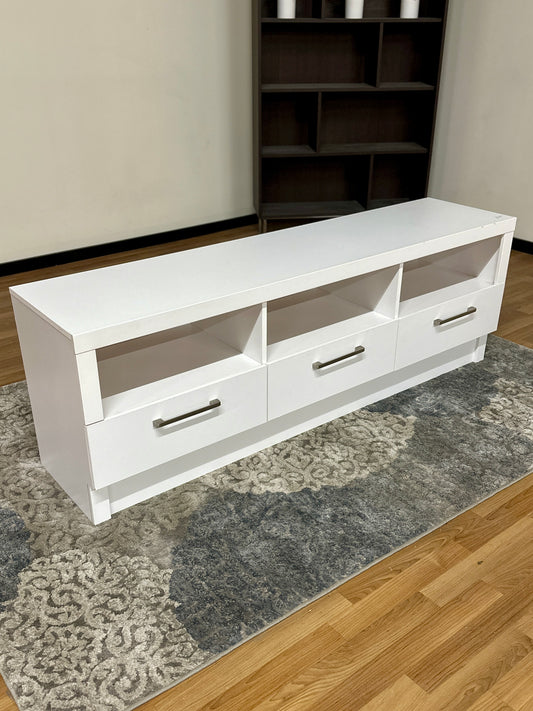 3 Drawer TV Stand in White