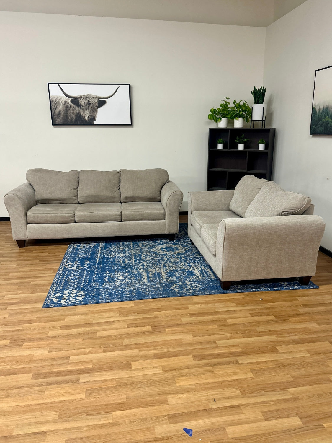 Light Grey 2pc Couch Loveseat Set