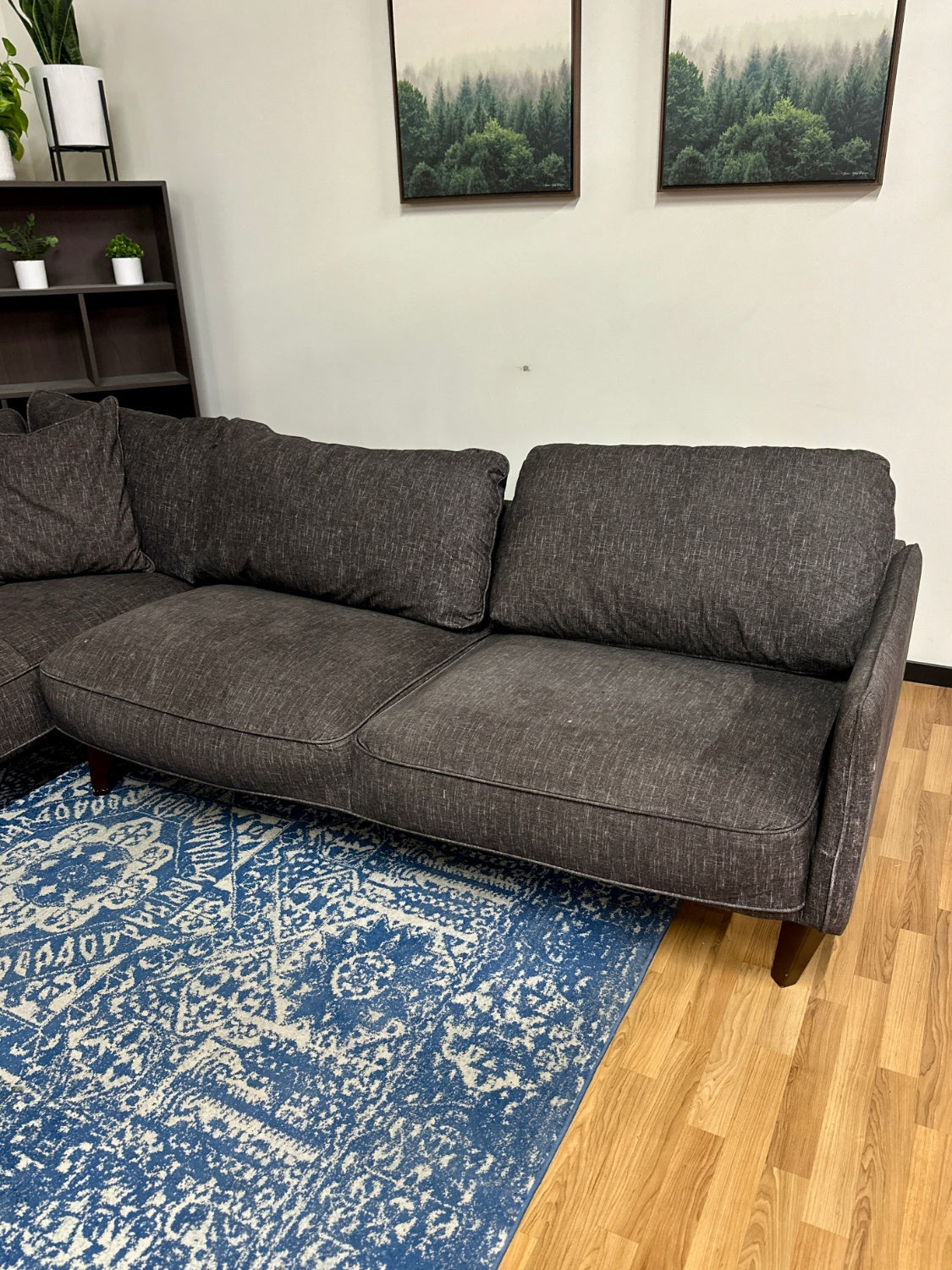 Dark Grey Sectional Sofa w/ Chaise