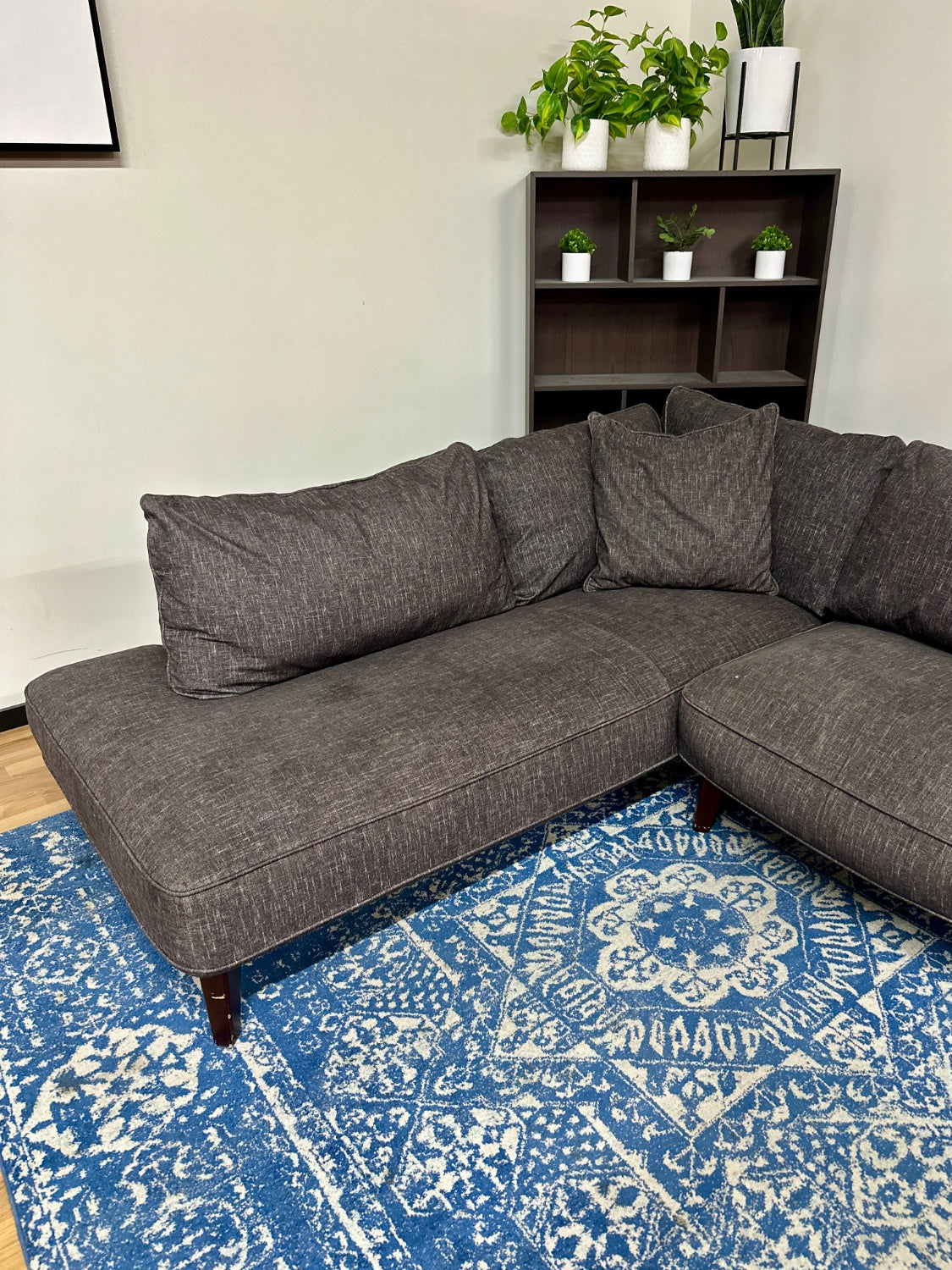Dark Grey Sectional Sofa w/ Chaise