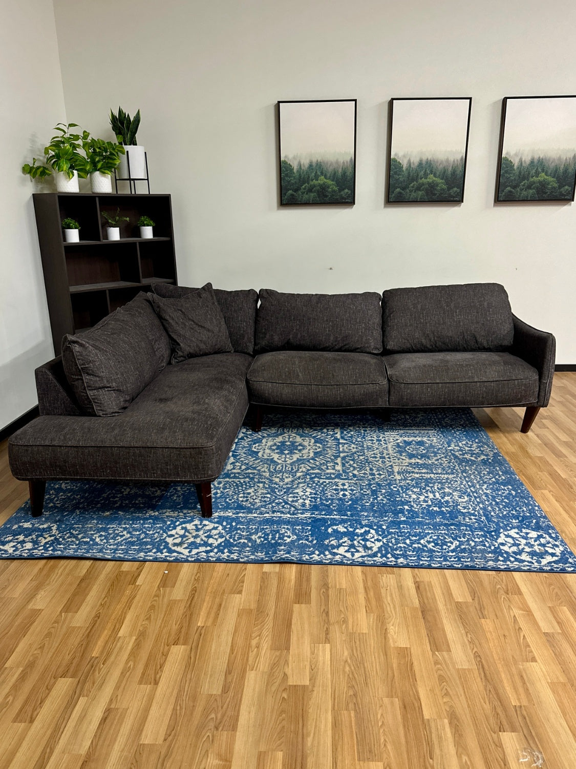 Dark Grey Sectional Sofa w/ Chaise