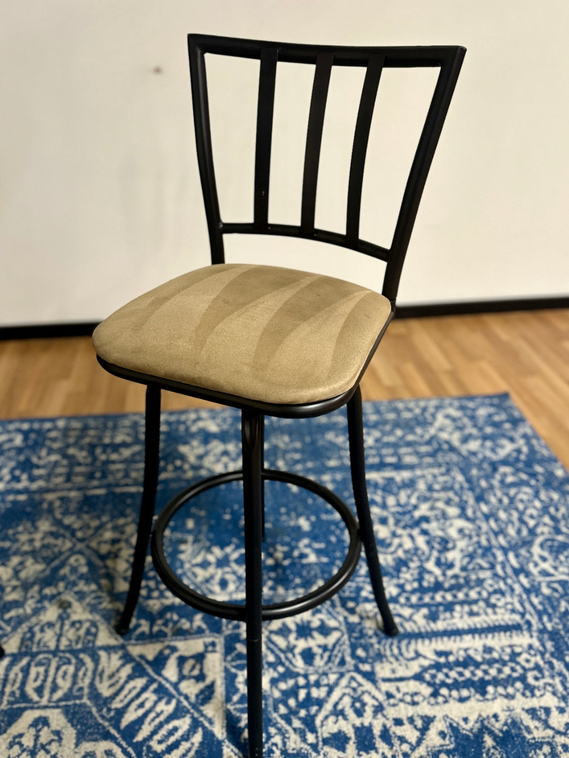 Beige Black Barstools