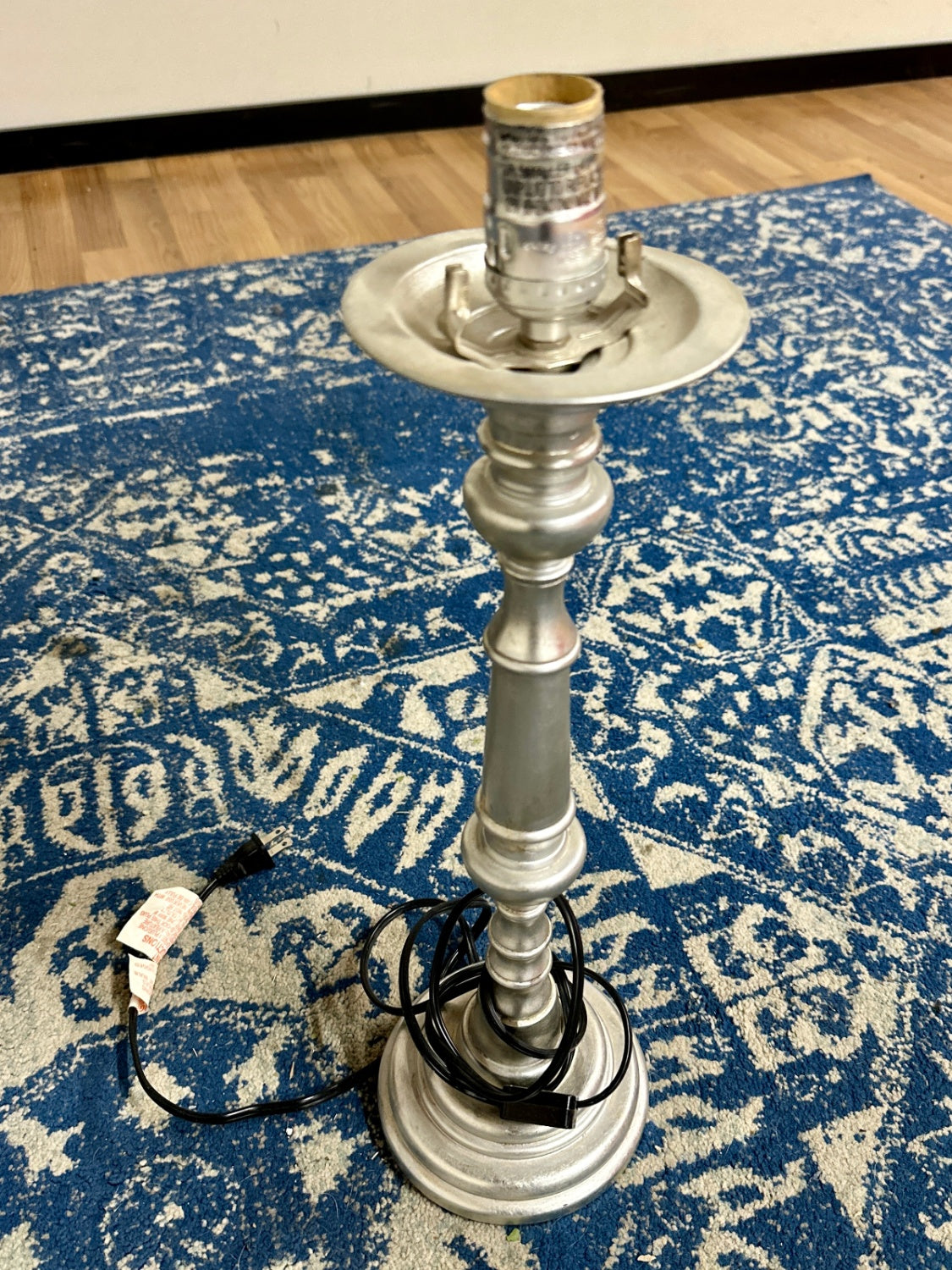 (2) Silver Lamp Base