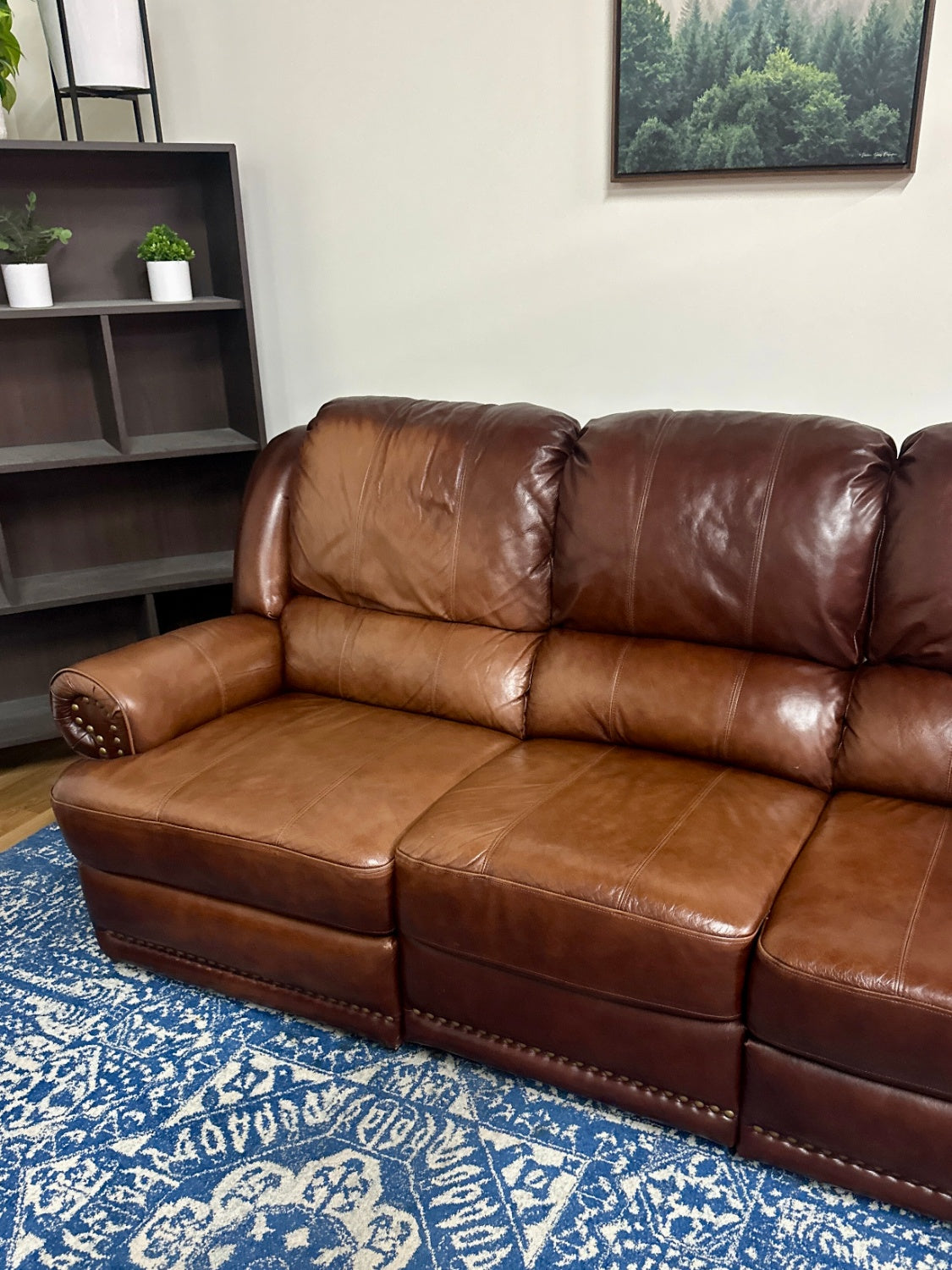 Gorgeous Brown Leather Sofa Chair Set