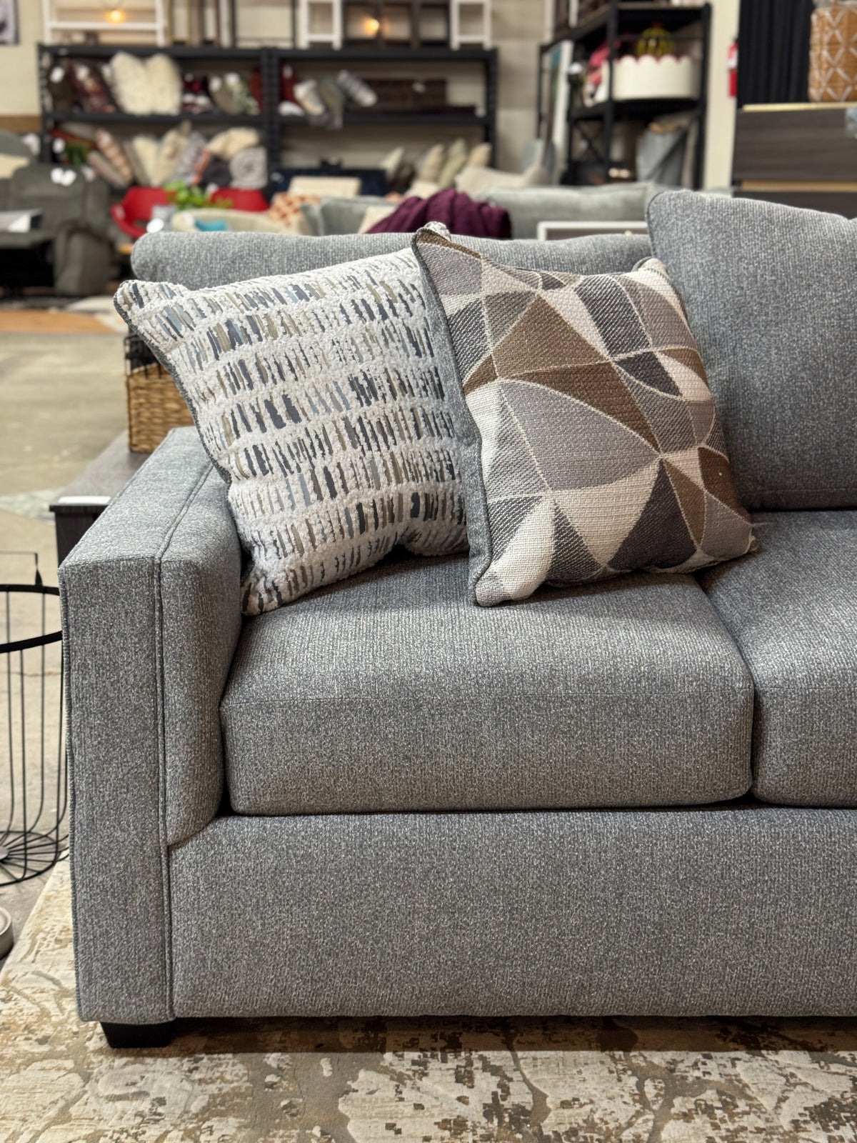 Granite L-Shape Sectional in Ash Gray