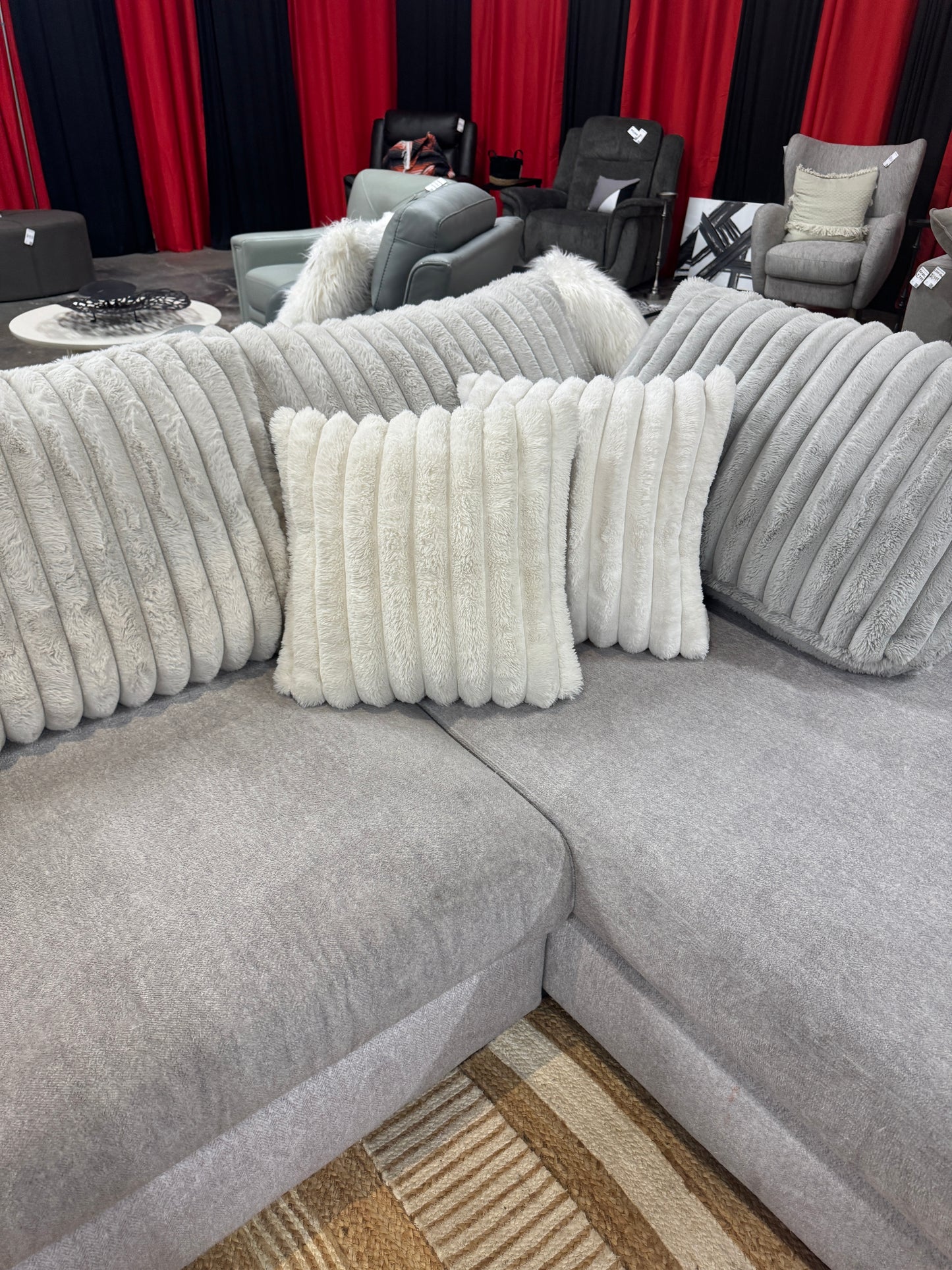 Rooms To Go Moreau Street 2-Piece Fabric Corduroy Sectional with Chaise