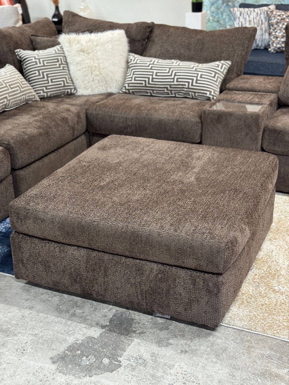 Boulder Ottoman in Chocolate
