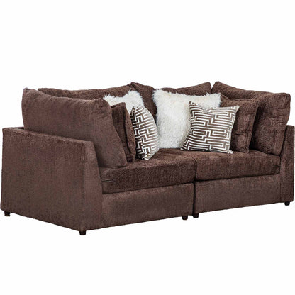 Boulder Corner Loveseat in Chocolate