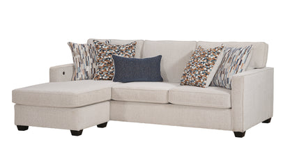 Aspen Reversible Chaise Sofa in Cashmere White