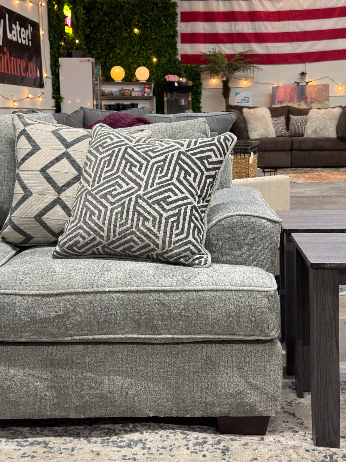 Alpine Modular Sectional in Soft Grey