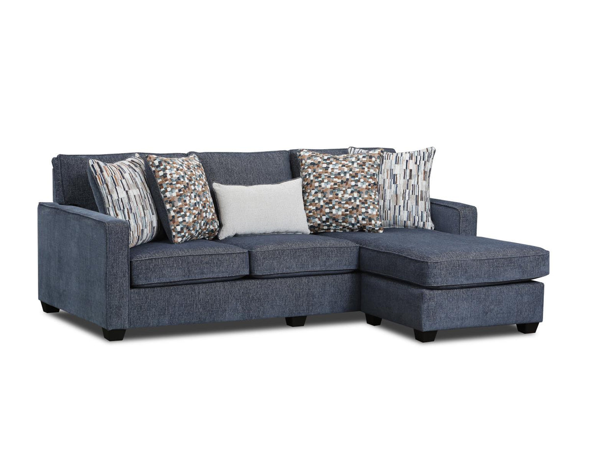 Aspen Reversible Chaise Sofa in Blue Indigo