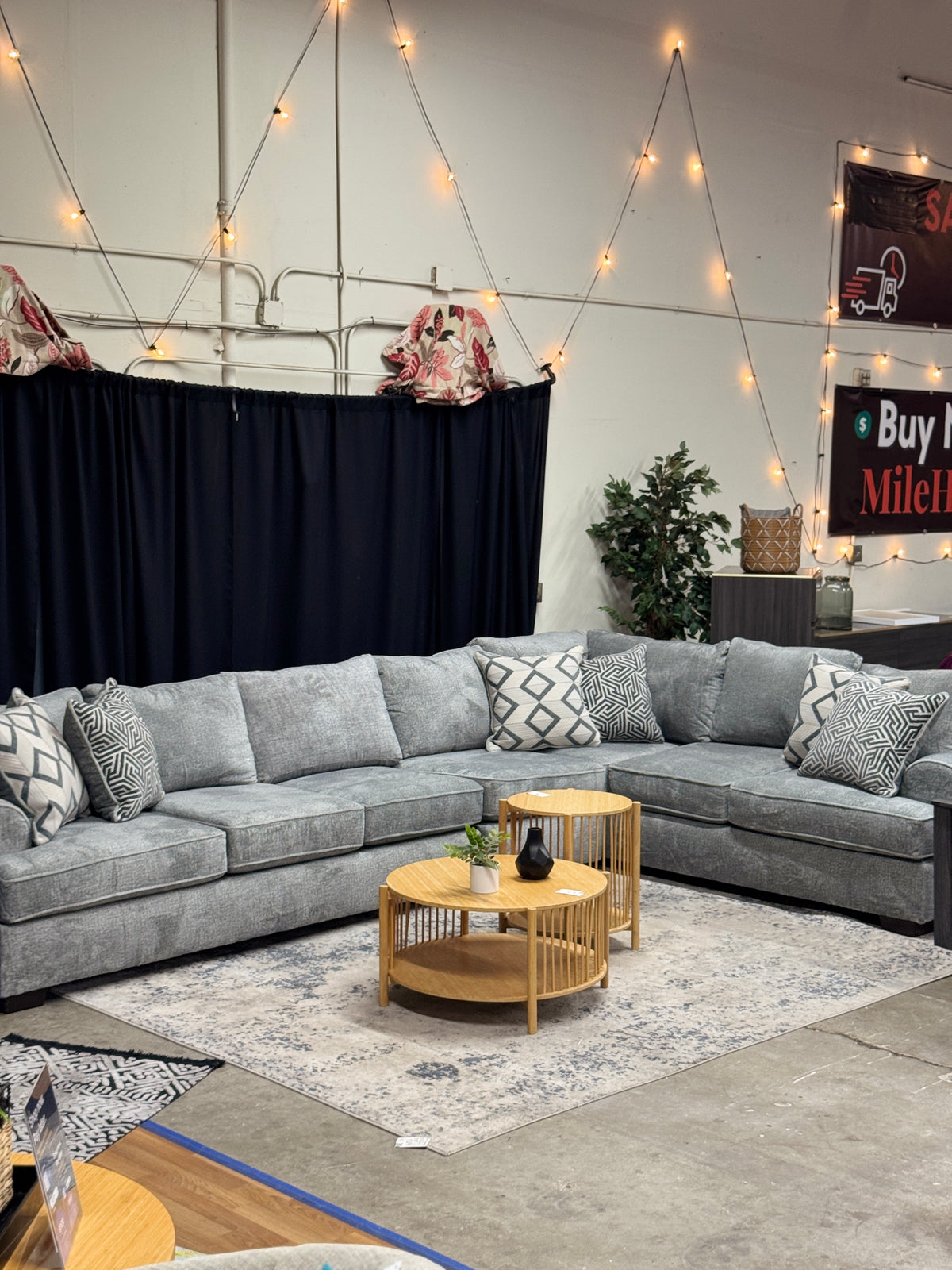Alpine Modular Sectional in Soft Grey
