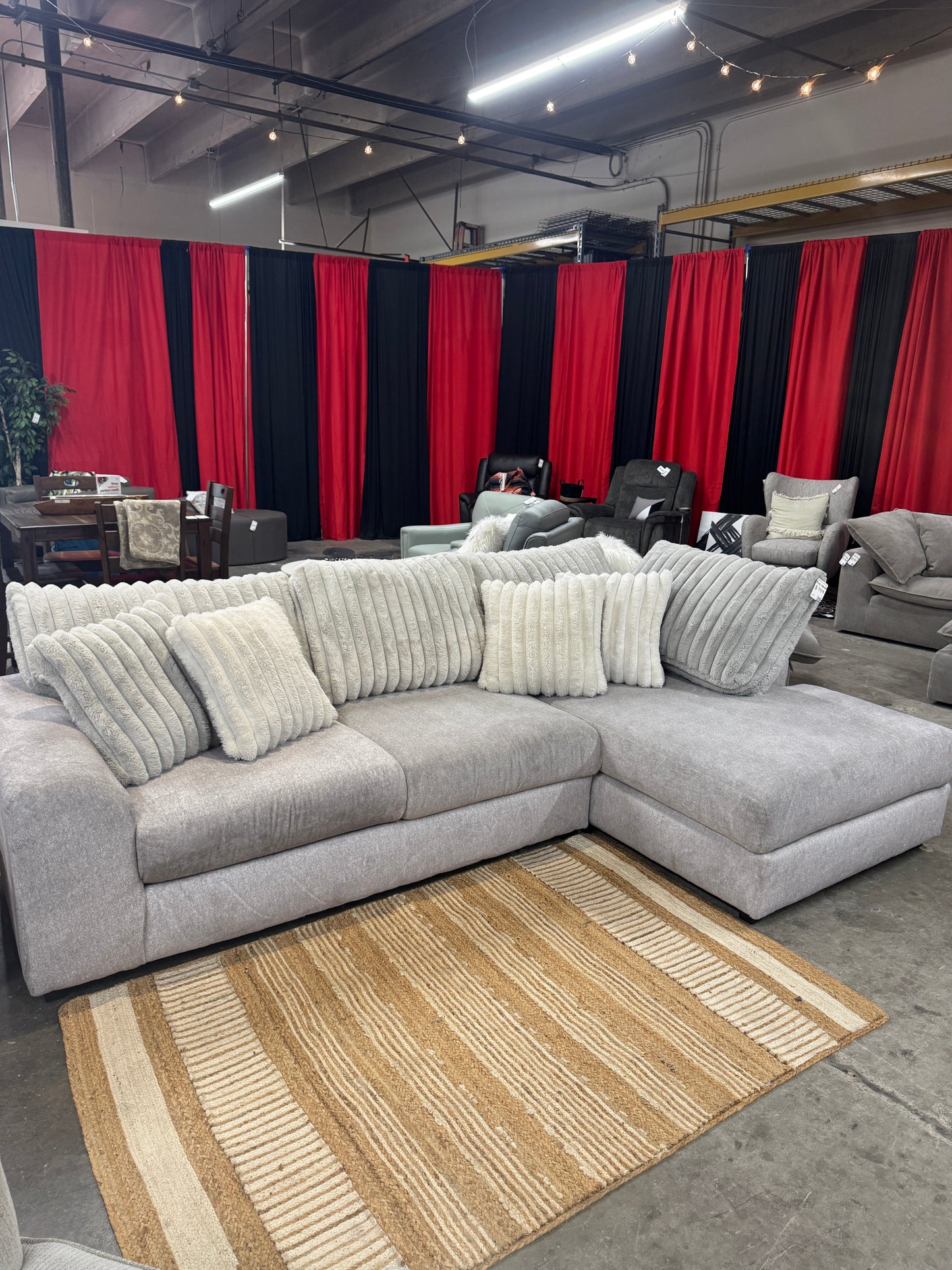 Rooms To Go Moreau Street 2-Piece Fabric Corduroy Sectional with Chaise