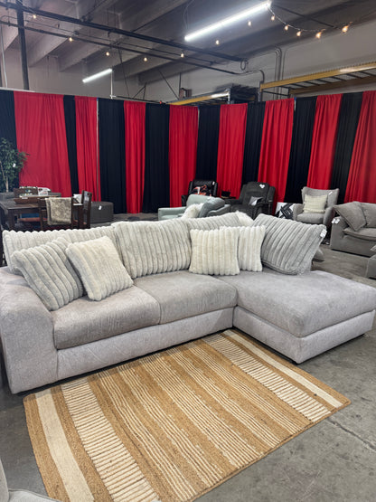 Rooms To Go Moreau Street 2-Piece Fabric Corduroy Sectional with Chaise