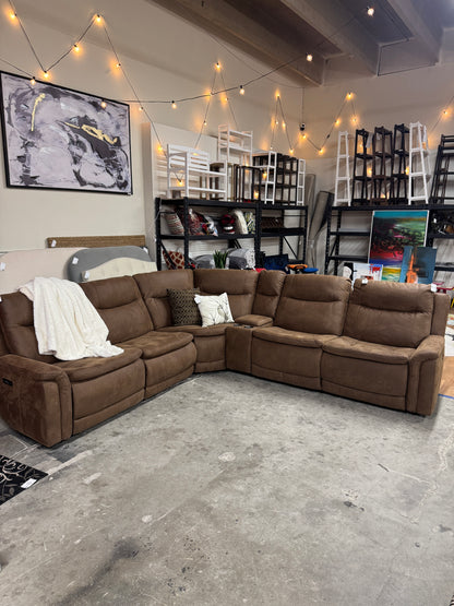 Simms Fabric Power Reclining Sectional with Power Headrests