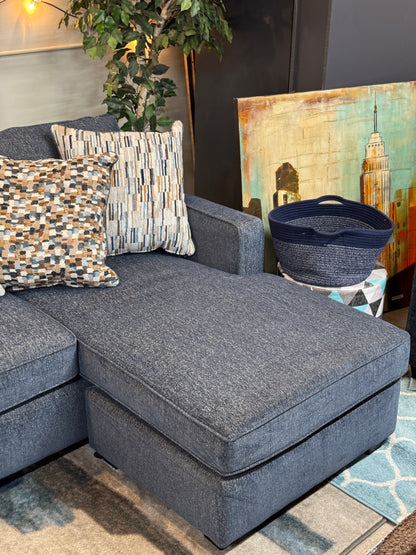 Aspen Reversible Chaise Sofa in Blue Indigo