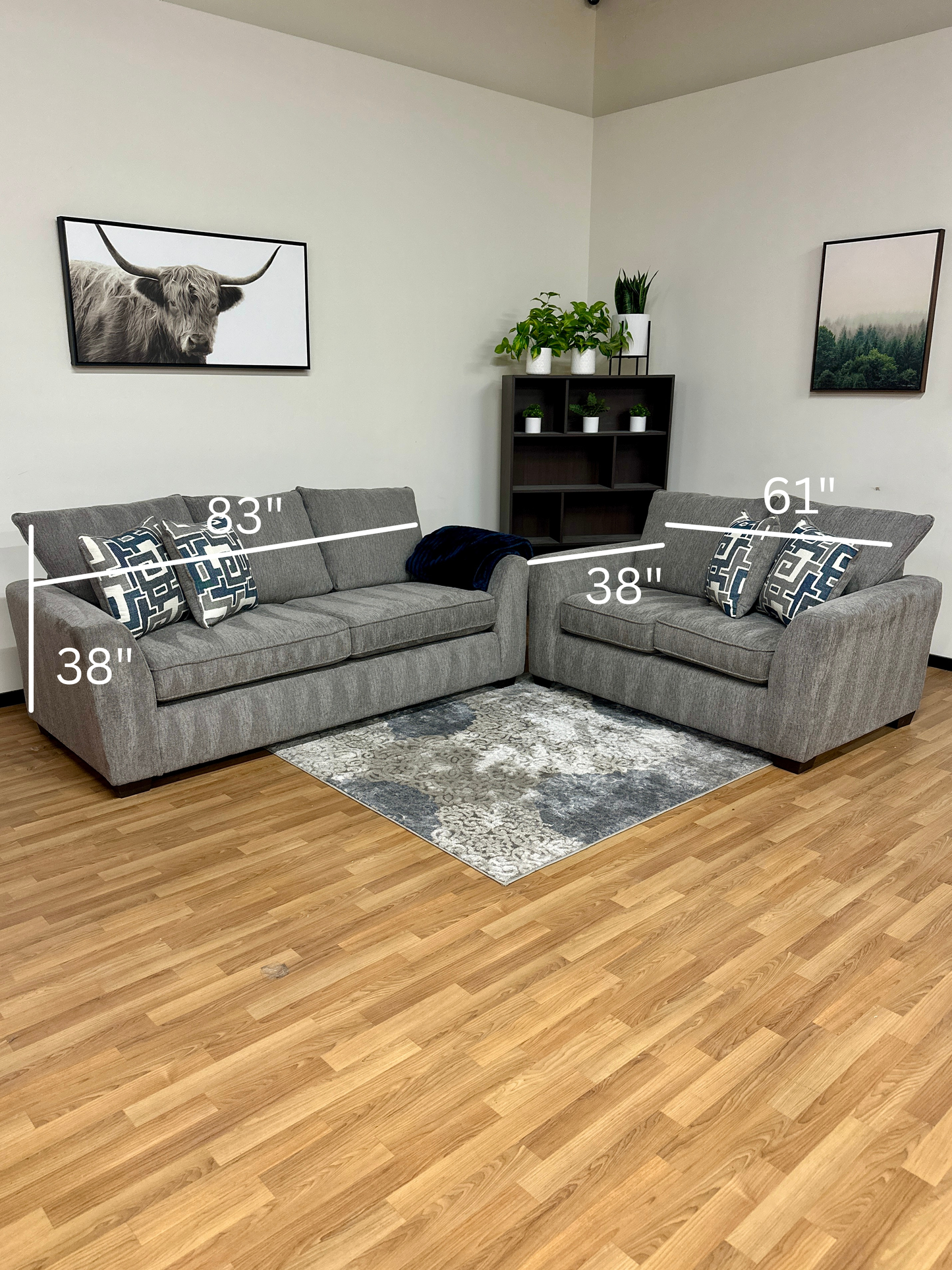 Flair Sofa & Loveseat Set in Harbor Grey