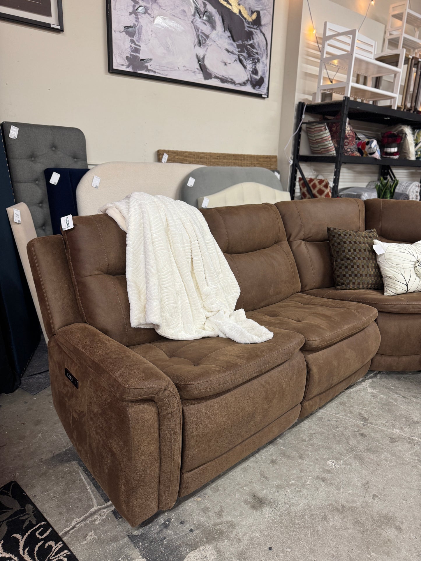 Simms Fabric Power Reclining Sectional with Power Headrests