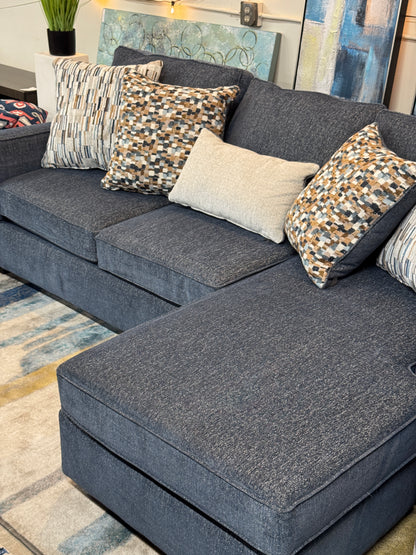 Aspen Reversible Chaise Sofa in Blue Indigo