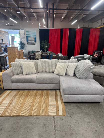 Rooms To Go Moreau Street 2-Piece Fabric Corduroy Sectional with Chaise