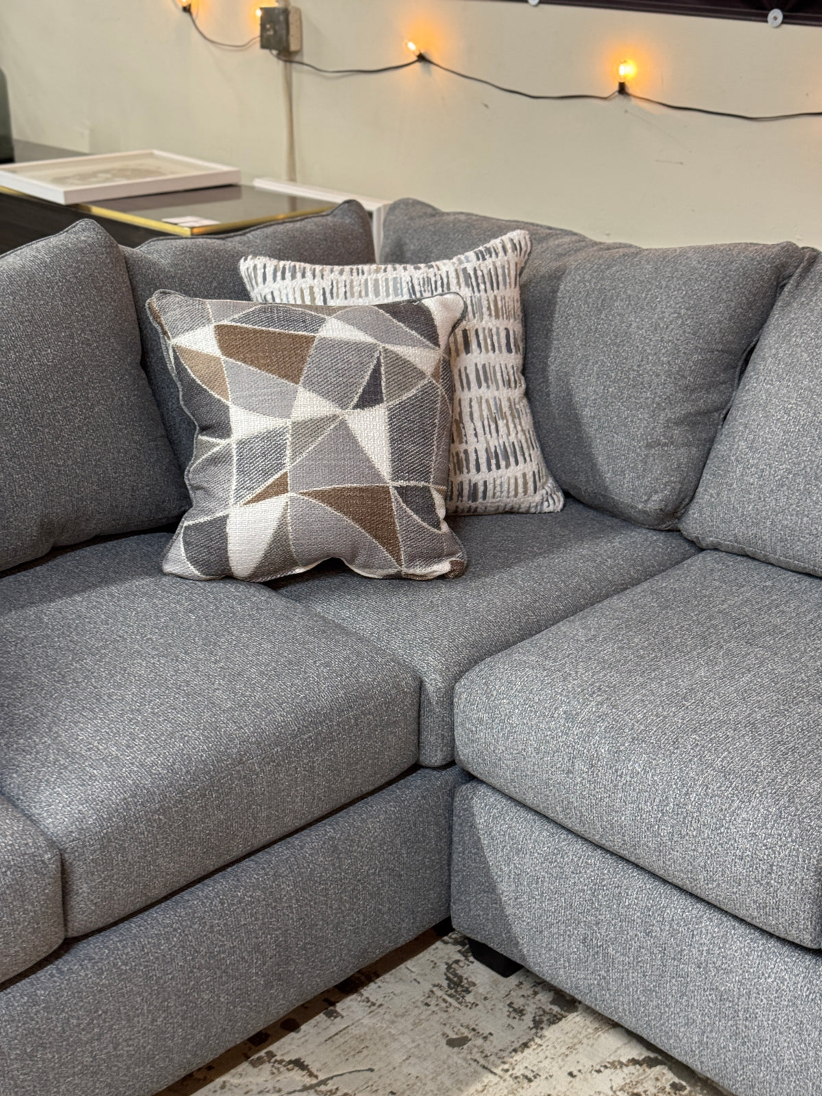 Granite L-Shape Sectional in Ash Gray