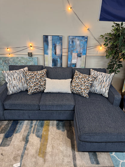Aspen Reversible Chaise Sofa in Blue Indigo