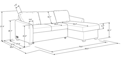 Coddle Cameron Fabric Sofa Chaise