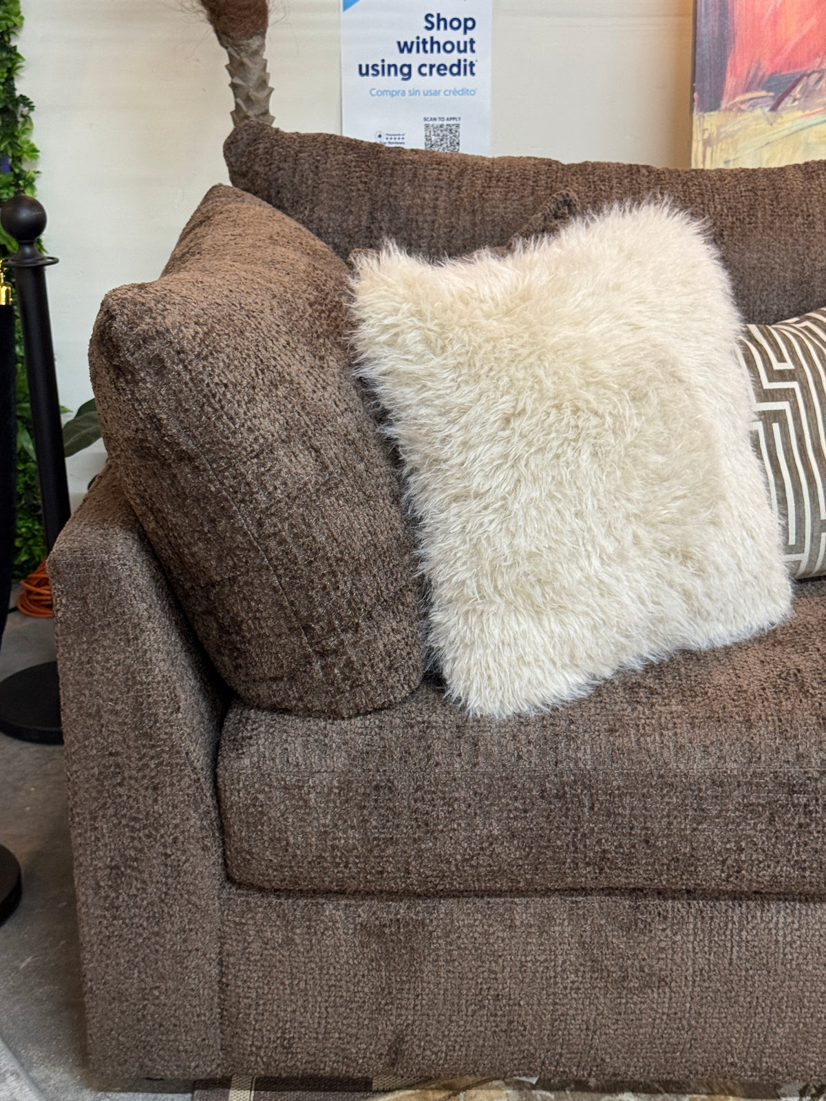 Boulder Corner Loveseat in Chocolate
