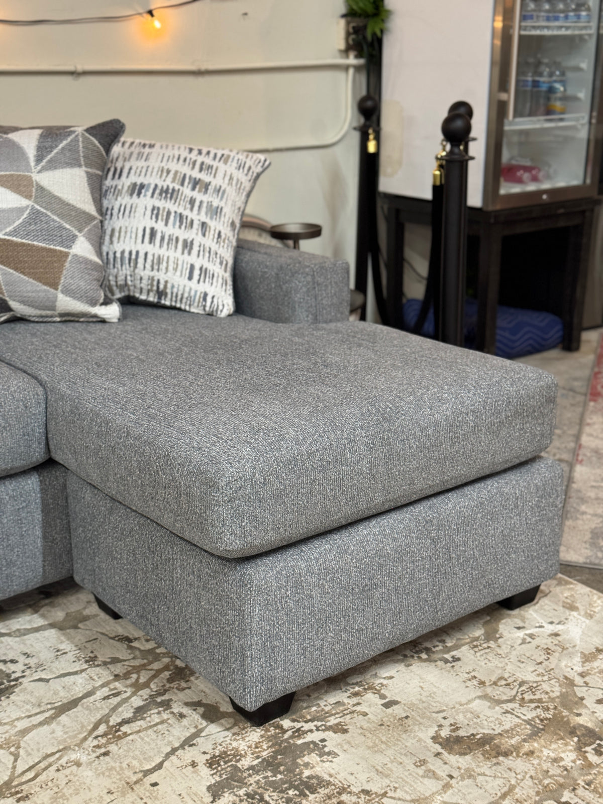 Granite L-Shape Sectional in Ash Gray