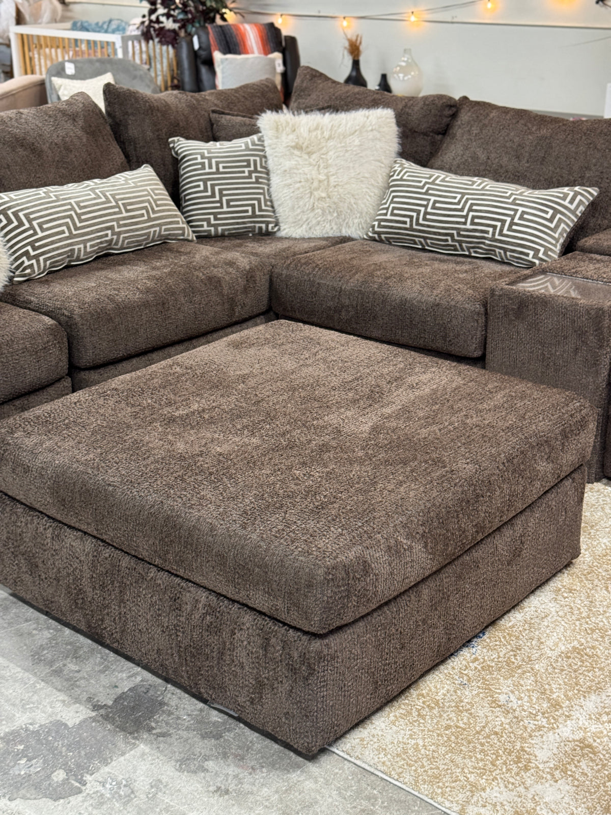 Boulder Ottoman in Chocolate
