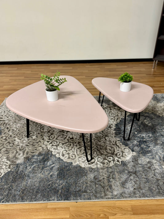 Pink Nesting Coffee Table Set