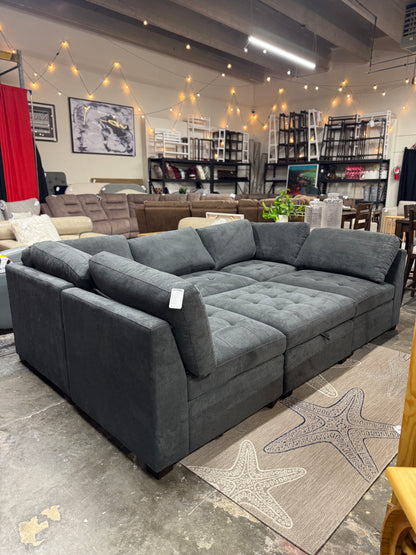 Thomasville Tisdale Modular Sectional 6-Piece with Storage Ottoman
