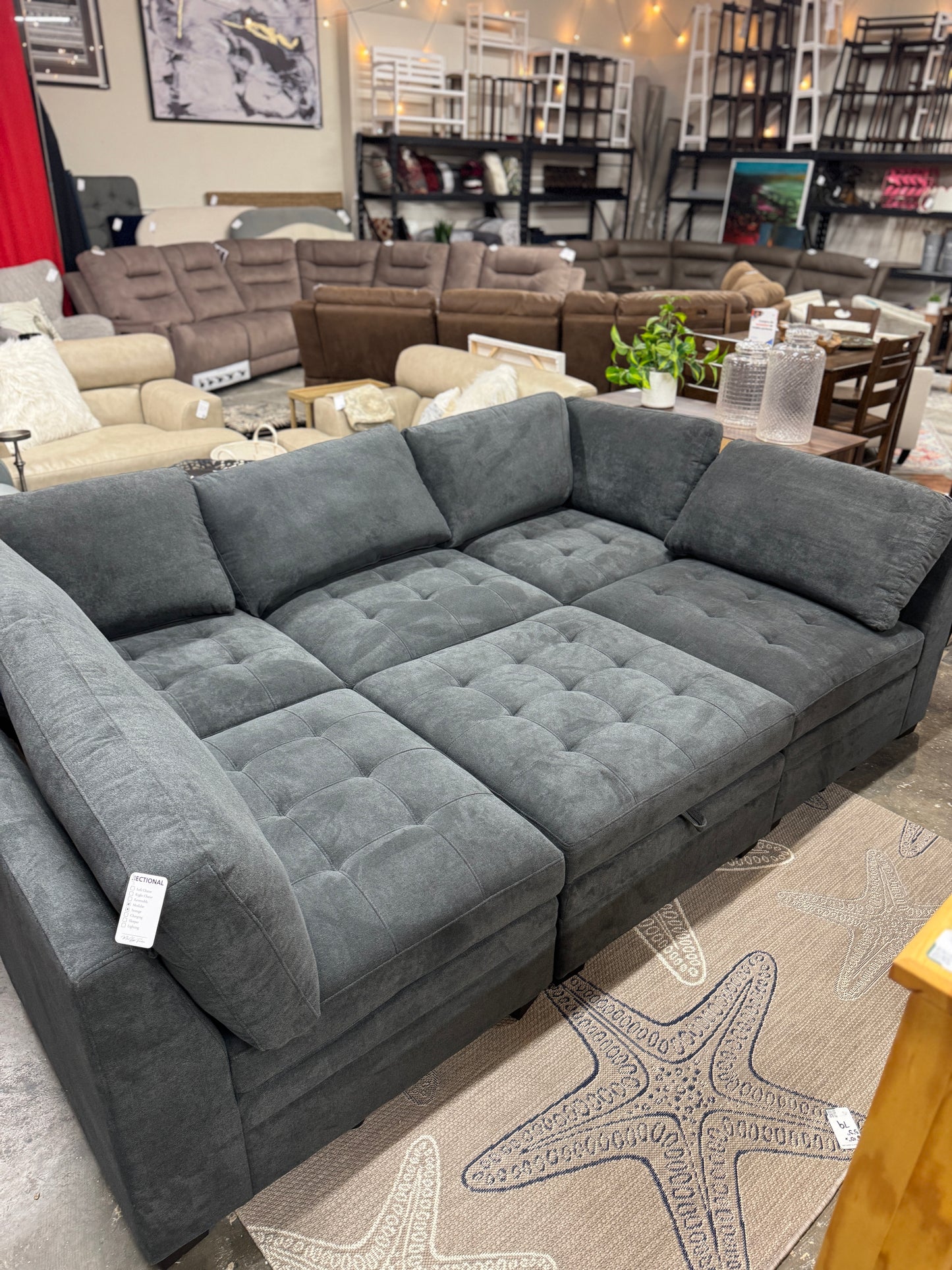 Thomasville Tisdale Modular Sectional 6-Piece with Storage Ottoman