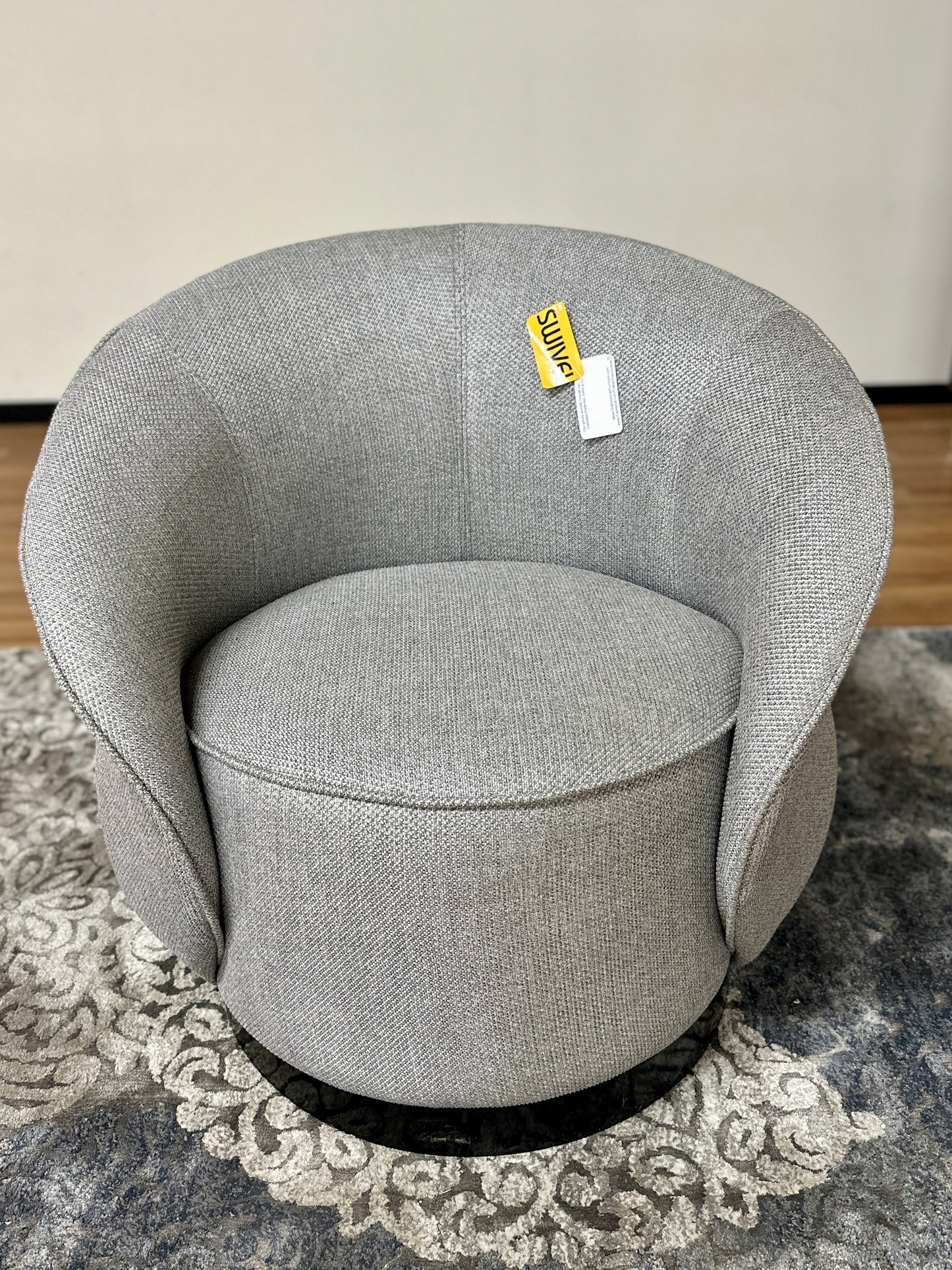 Rose Shape Swivel Chair in Light Grey