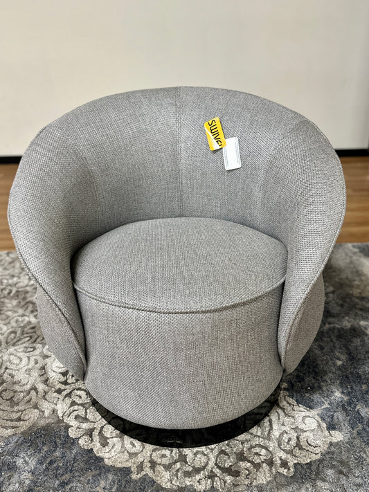 Rose Shape Swivel Chair in Light Grey