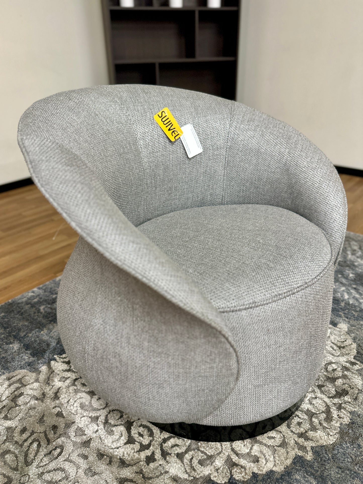 Rose Shape Swivel Chair in Light Grey