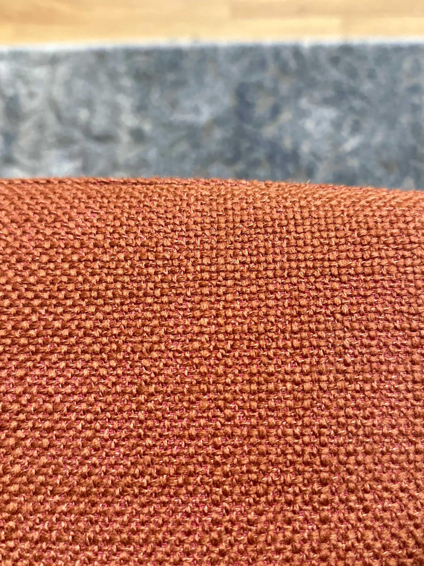 Linen Wingback Chair in Dark Orange