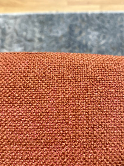 Linen Wingback Chair in Dark Orange