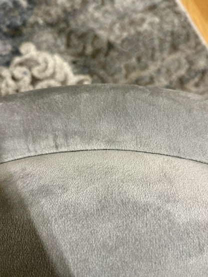 Velvet Storage Ottomans in Light Grey