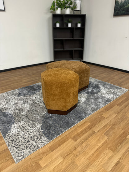 Hexagon Ottoman Set in Orange