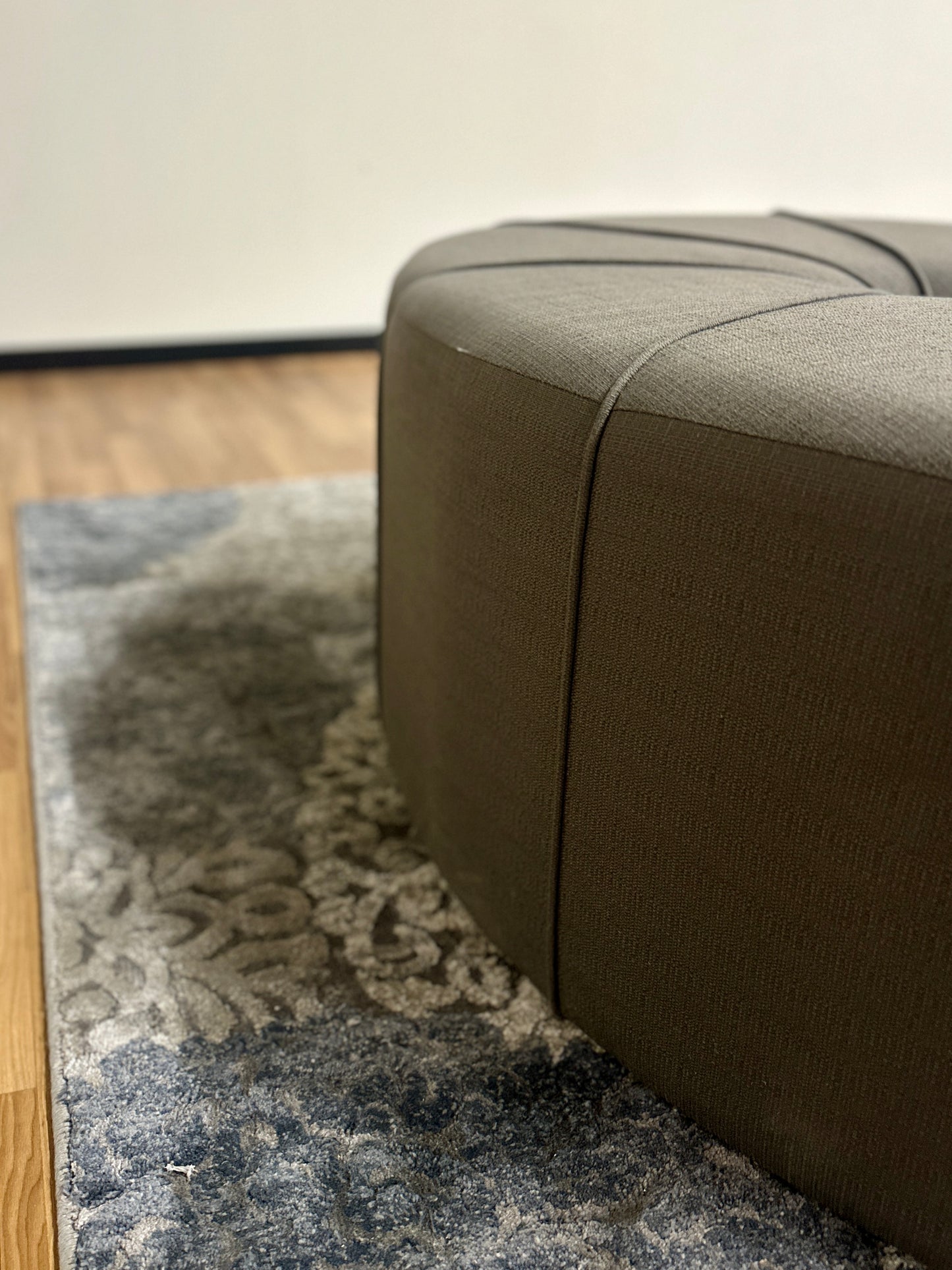 Madison Park Aberdeen Oval Ottoman in Grey