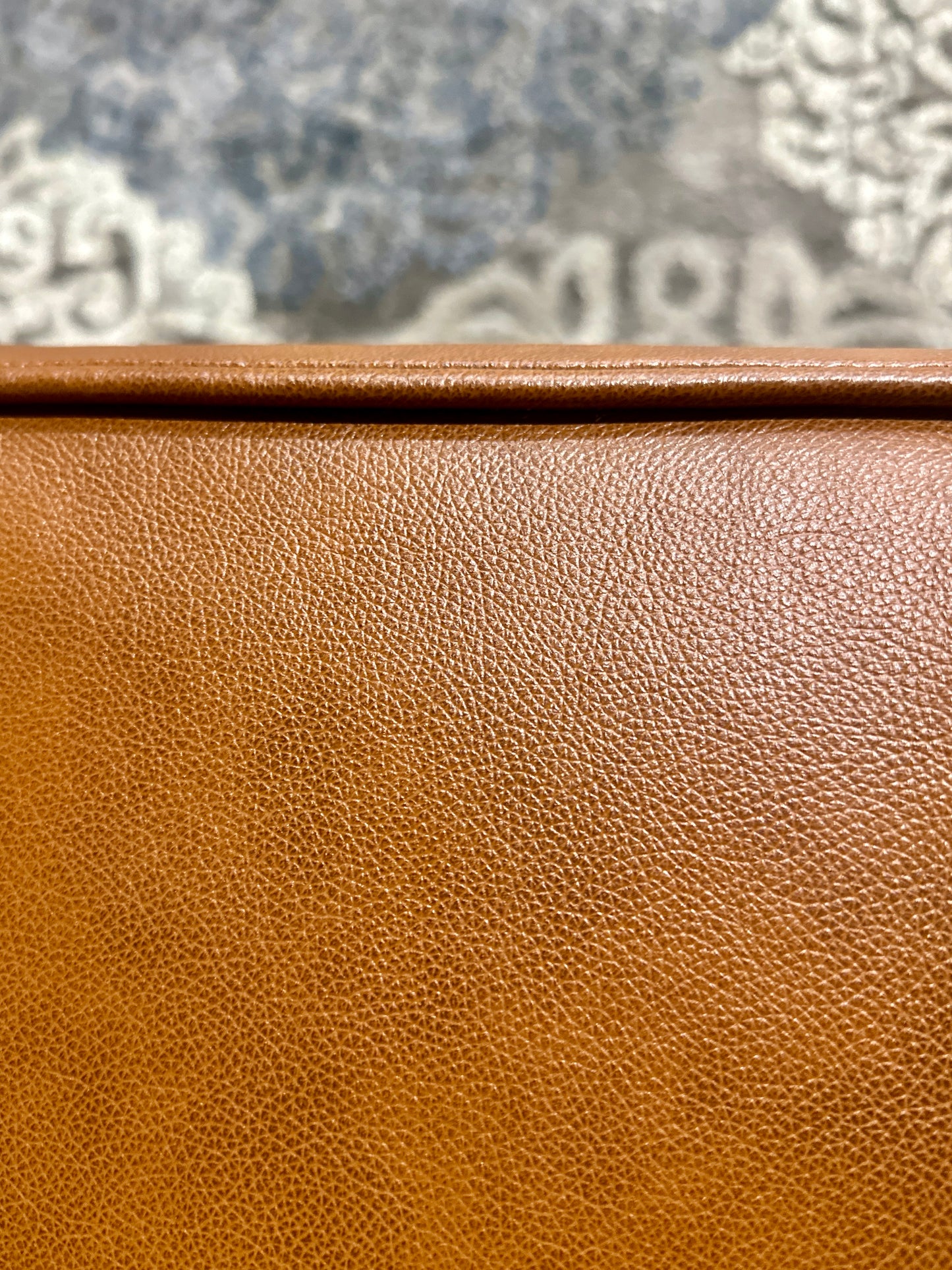 Mempra Genuine Leather Sofa in Rust Orange