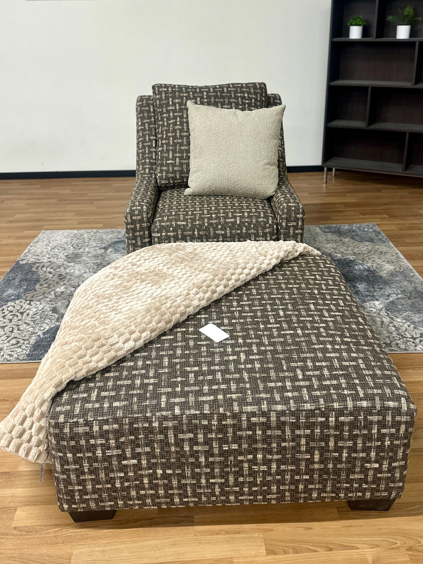 Accent Chair & Ottoman Set in Brown