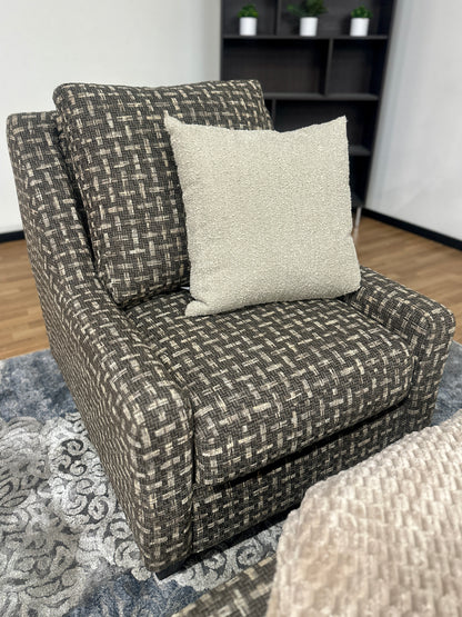 Accent Chair & Ottoman Set in Brown