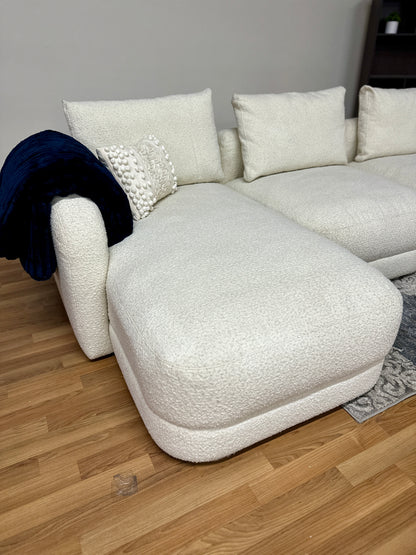 Boucle 3pc Sectional in White