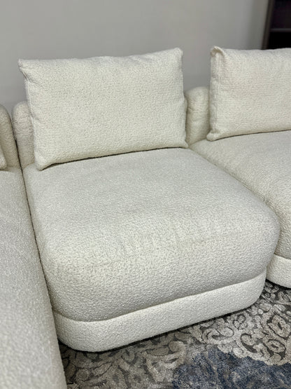 Boucle 3pc Sectional in White